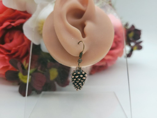 Tannenzapfen Kupferfarbe Ohrringe